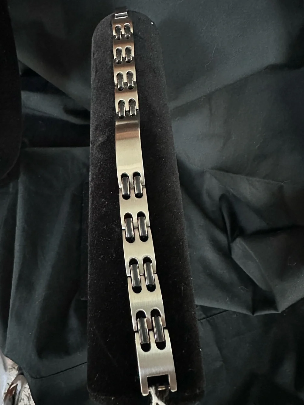 Men's Colibri Brushed Stainless Steel ID Bracelet - Silver
